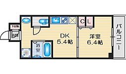 第6関根マンション 1DKの間取図画像