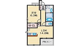 グランミーテ緑地 1LDKの間取図画像