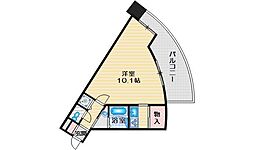 フォレステージュ江坂垂水町 ワンルームの間取図画像