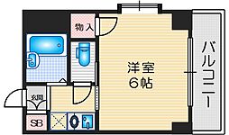 コリーヌ千里 1Kの間取図画像