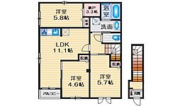 北桜塚レジデンス 3LDKの間取図画像