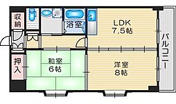 メゾンいわい 2LDKの間取図画像