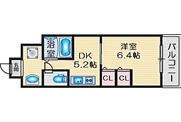 第6関根マンション 1DKの間取図画像
