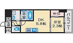 セレニテ江坂グランデ 1DKの間取図画像