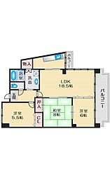 ラヴィスタ東豊中 3LDKの間取図画像