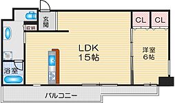 フェニックス緑地公園 1LDKの間取図画像
