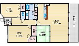 ルネ千里中央 3LDKの間取図画像