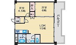 クローバー・メゾン千里山 2LDKの間取図画像
