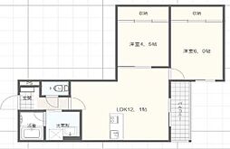 LEROY千里山(ル・ロワ千里山) 2LDKの間取図画像