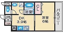 第17関根マンション 1DKの間取図画像