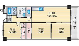 メゾンドール2 2LDKの間取図画像