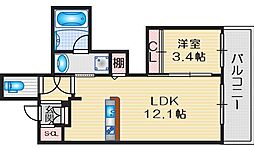 ザ・レジデンス江坂 1LDKの間取図画像