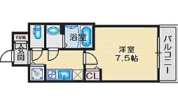 ディームス江坂 1Kの間取図画像