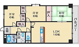 ステラハイツ千里 3LDKの間取図画像