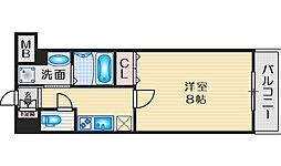 ロイヤルコート中桜塚 1Kの間取図画像