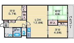 アーク江坂 3LDKの間取図画像
