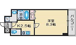 レインボーハイム 1Kの間取図画像