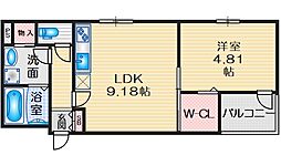 ソフィアウエスト 1LDKの間取図画像