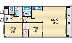 セントラルコート 2LDKの間取図画像
