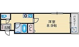 ベルメゾン上山手 1Kの間取図画像