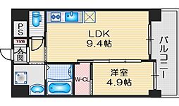 ノルデンハイム江坂2 1LDKの間取図画像