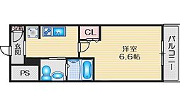 エスリード江坂江の木町 1Kの間取図画像