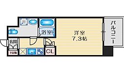 アスリート江坂2 1Kの間取図画像