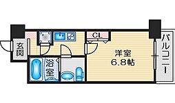 アドバンス江坂ラシュレ 1Kの間取図画像