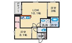 REGALEST神崎川II 2LDKの間取図画像