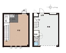 玉井町GarageHouse ワンルームの間取図画像