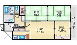タカラハイツ南千里 3LDKの間取図画像