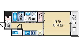 ロイヤルクイーンズパーク江坂 1Kの間取図画像