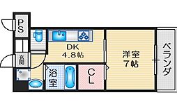 第18関根マンション 1DKの間取図画像