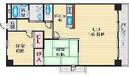 グリーンハイム千里2 2LDKの間取図画像