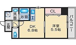江坂Fiore 1DKの間取図画像