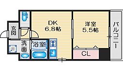 江坂Fiore 1DKの間取図画像