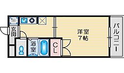 大橋コーポ 1Kの間取図画像