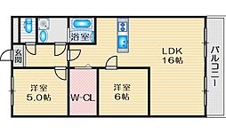 セントラルコート2 2LDKの間取図画像