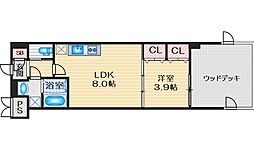 レジディア千里藤白台 1LDKの間取図画像