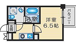 アスール江坂3rd 1Kの間取図画像
