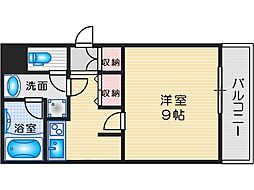 アスール江坂 1Kの間取図画像