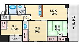 アルテ江坂 3LDKの間取図画像