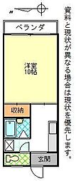 グリーンシティ石垣 1Kの間取図画像