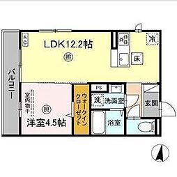 サニーサイド幸町I 1LDKの間取図画像