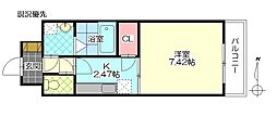トレステーラDuva 1Kの間取図画像