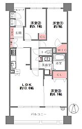 リバーガーデン東大阪 3LDKの間取図画像