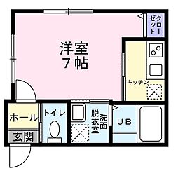 仙台市営南北線 北仙台駅 徒歩9分の賃貸アパート 1階1Kの間取り