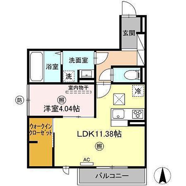 アン・シャトウIV 103｜大分県大分市勢家町1丁目(賃貸アパート1LDK・1階・43.40㎡)の写真 その3