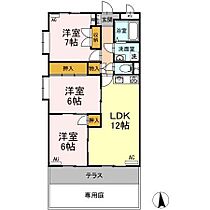 リーフル21 103 ｜ 大分県大分市大字三芳1536番地6（賃貸アパート3LDK・1階・70.15㎡） その2