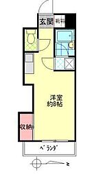サザンブライト大手町 3階ワンルームの間取り